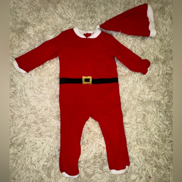 🎅 Santa Costume Onesie Pajama 18 months - 2T w Hat H&M Kids Baby Christmas Set - Picture 6 of 8